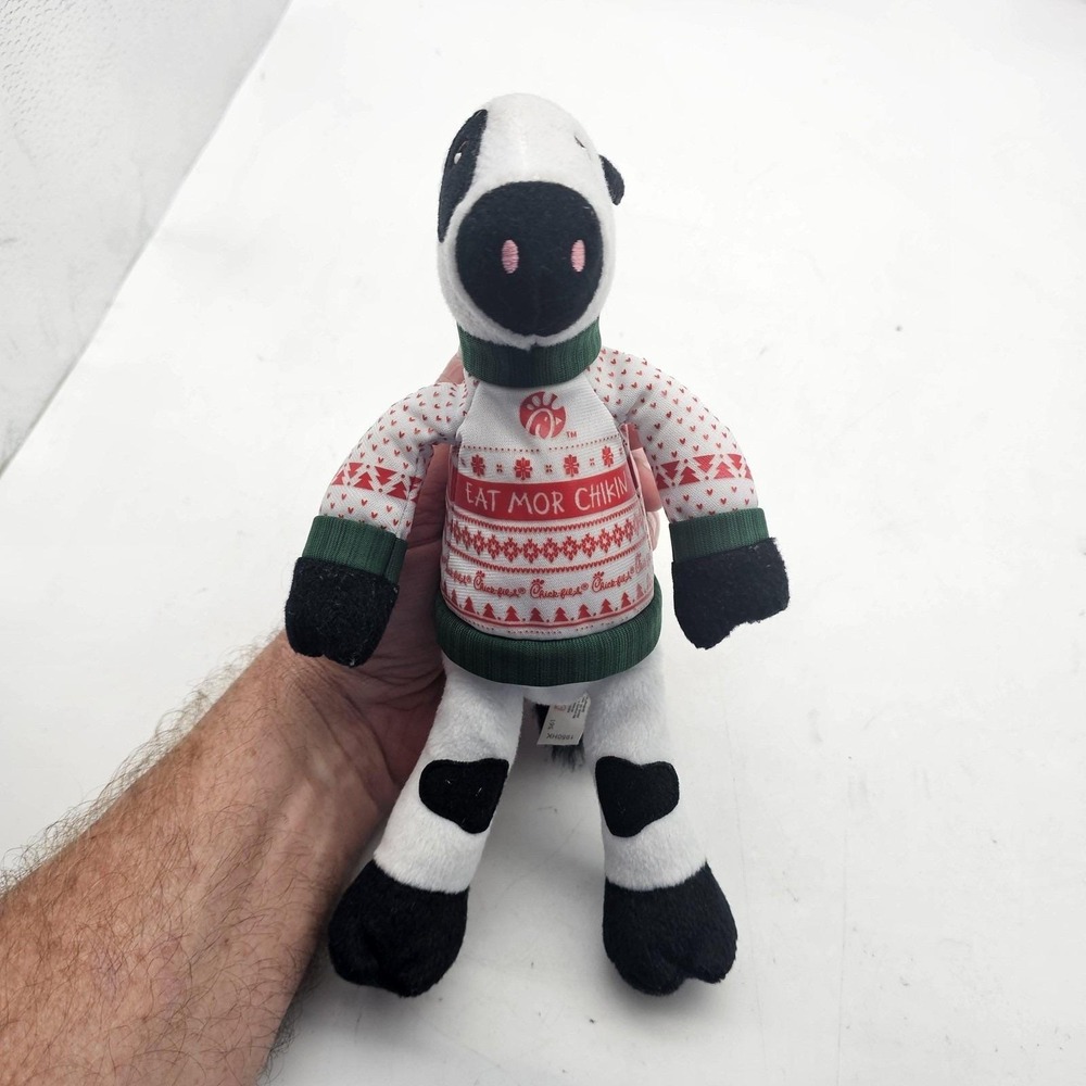 2022 Chick-fil-A Cow Plush Christmas Holiday Sweater Stuffed Animal Promo